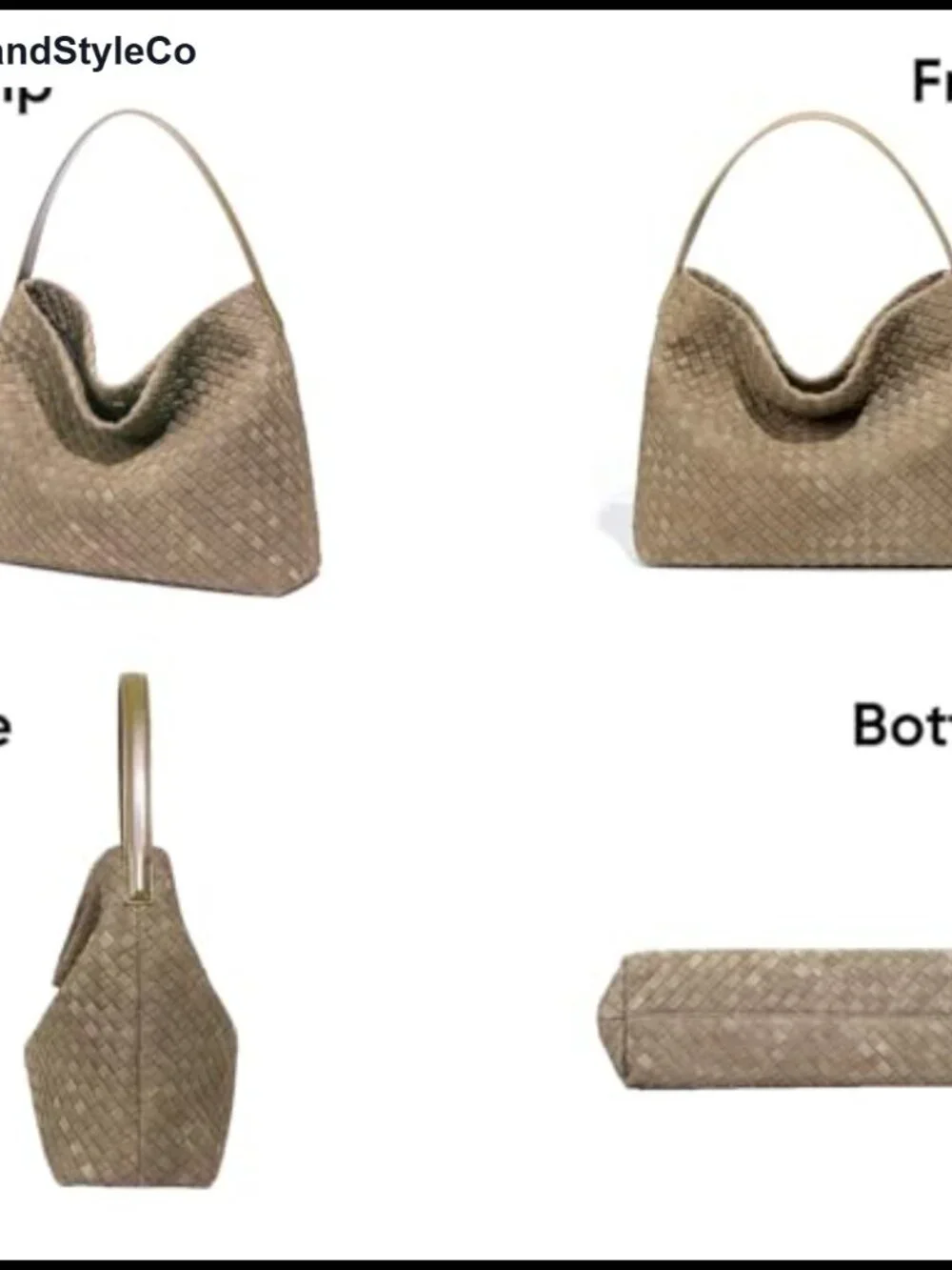 Faux Suede Woven Tote Bag Women Large Hobo Shoulder Purse Vegan